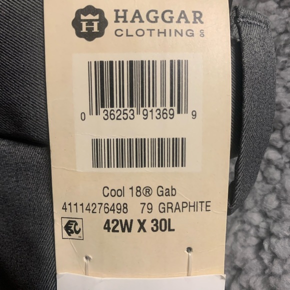 (1576) Haggar Men's Cool 18 Stria Hidden Expandable Waistband Pants 42 W 30 L - Picture 8 of 9